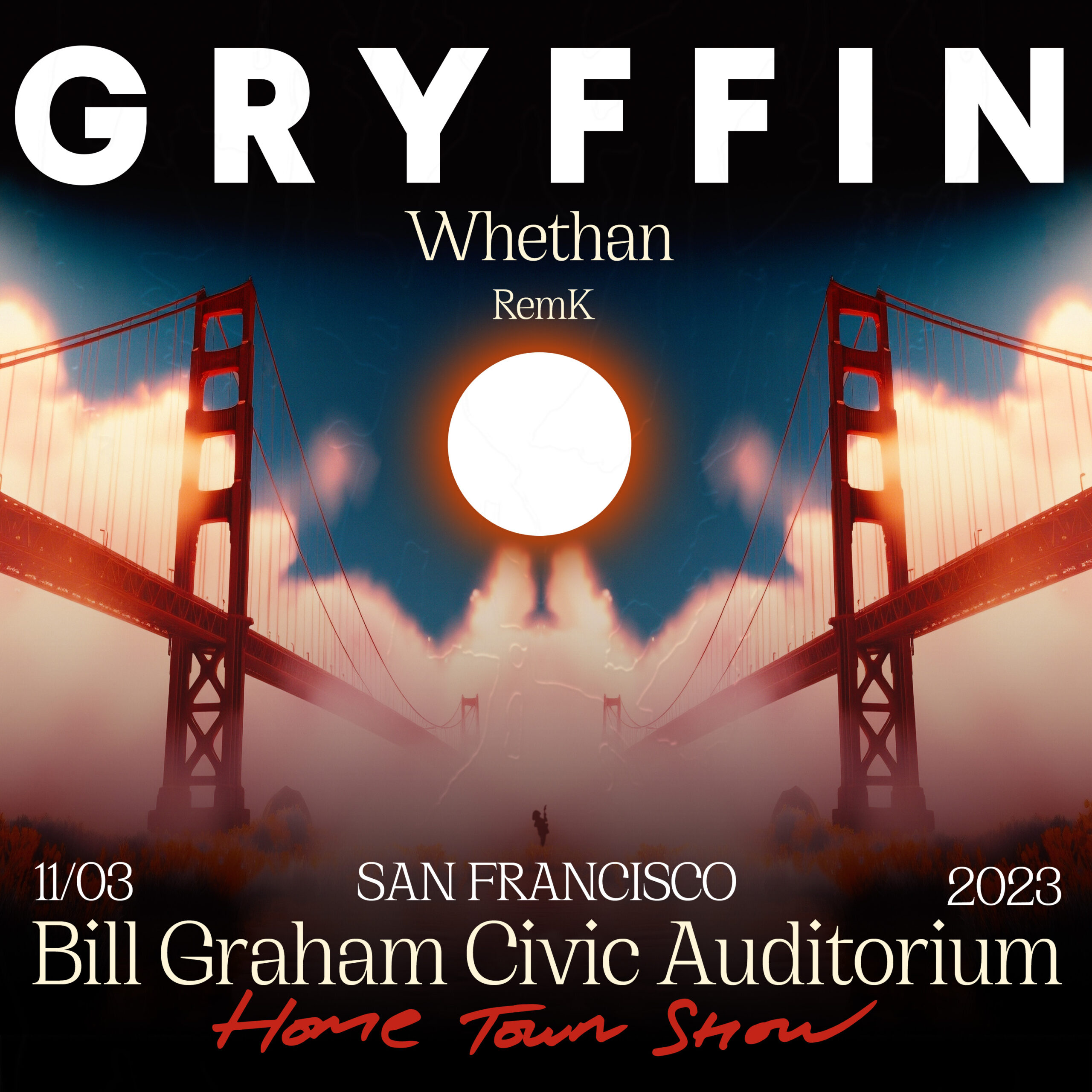 ANOTHER PLANET ENTERTAINMENT ANNOUNCES GRYFFIN SHOW AT BILL GRAHAM CIVIC AUDITORIUM FRIDAY, NOV. 3