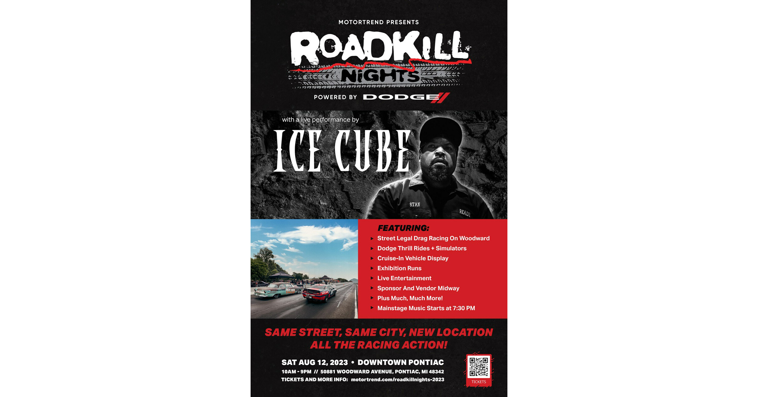 ICE CUBE HEADLINES ‘MOTORTREND PRESENTS ROADKILL NIGHTS POWERED BY DODGE’ ON AUGUST 12