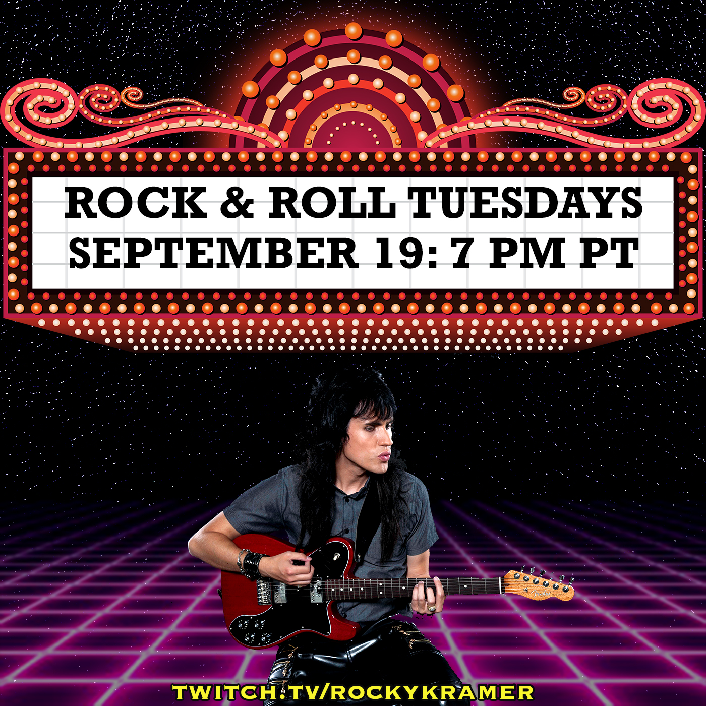 Rocky Kramer’s Rock & Roll Tuesdays Presents “At The Movies” Tuesday 9/19/23, 7 PM PT on Twitch