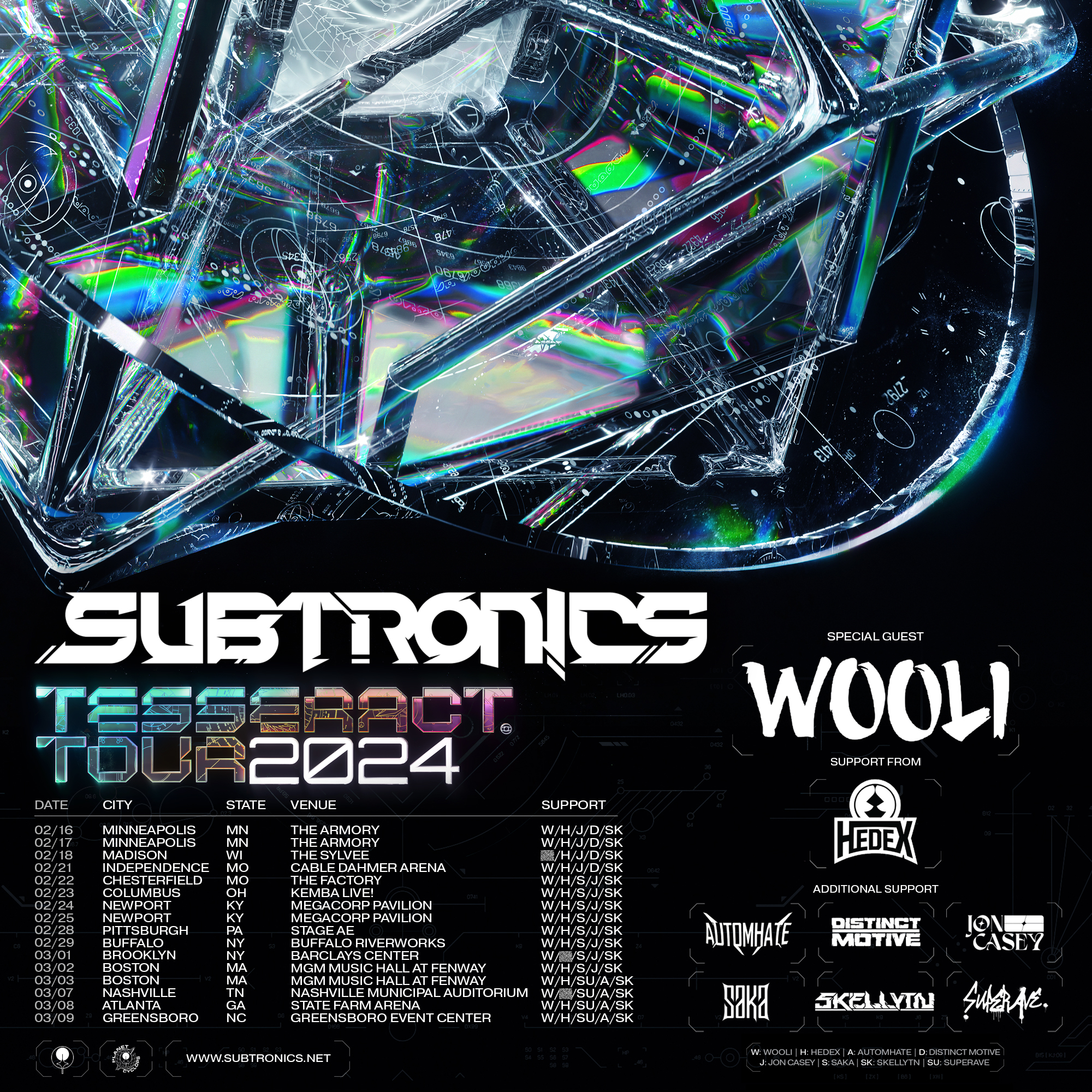 SUBTRONICS ANNOUNCES TESSERACT TOUR SET FOR SPRING 2024