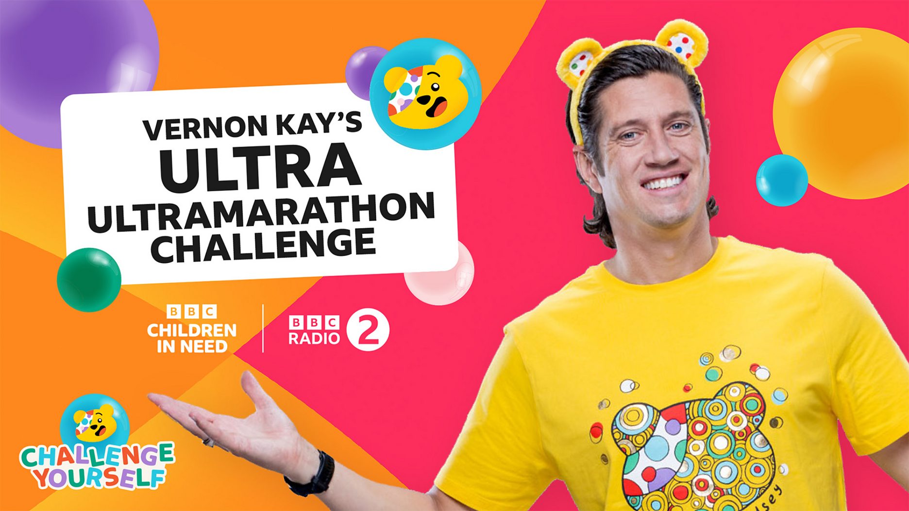 Vernon Kay’s ULTRA Ultramarathon Challenge for BBC Children In Need 2023 for Radio 2
