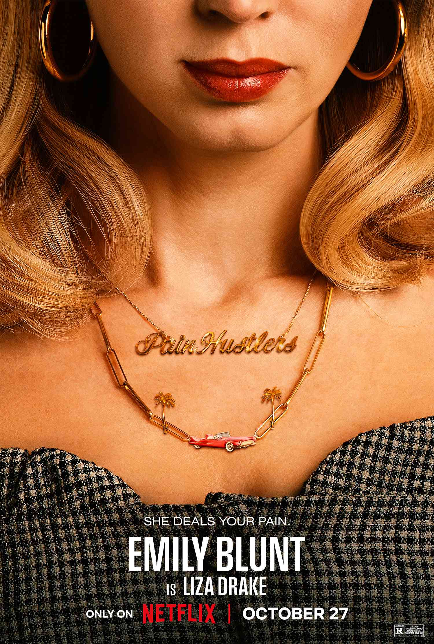 "Pain Hustlers" Starring Emily Blunt + Chris Evans Arrives on Netflix October 27