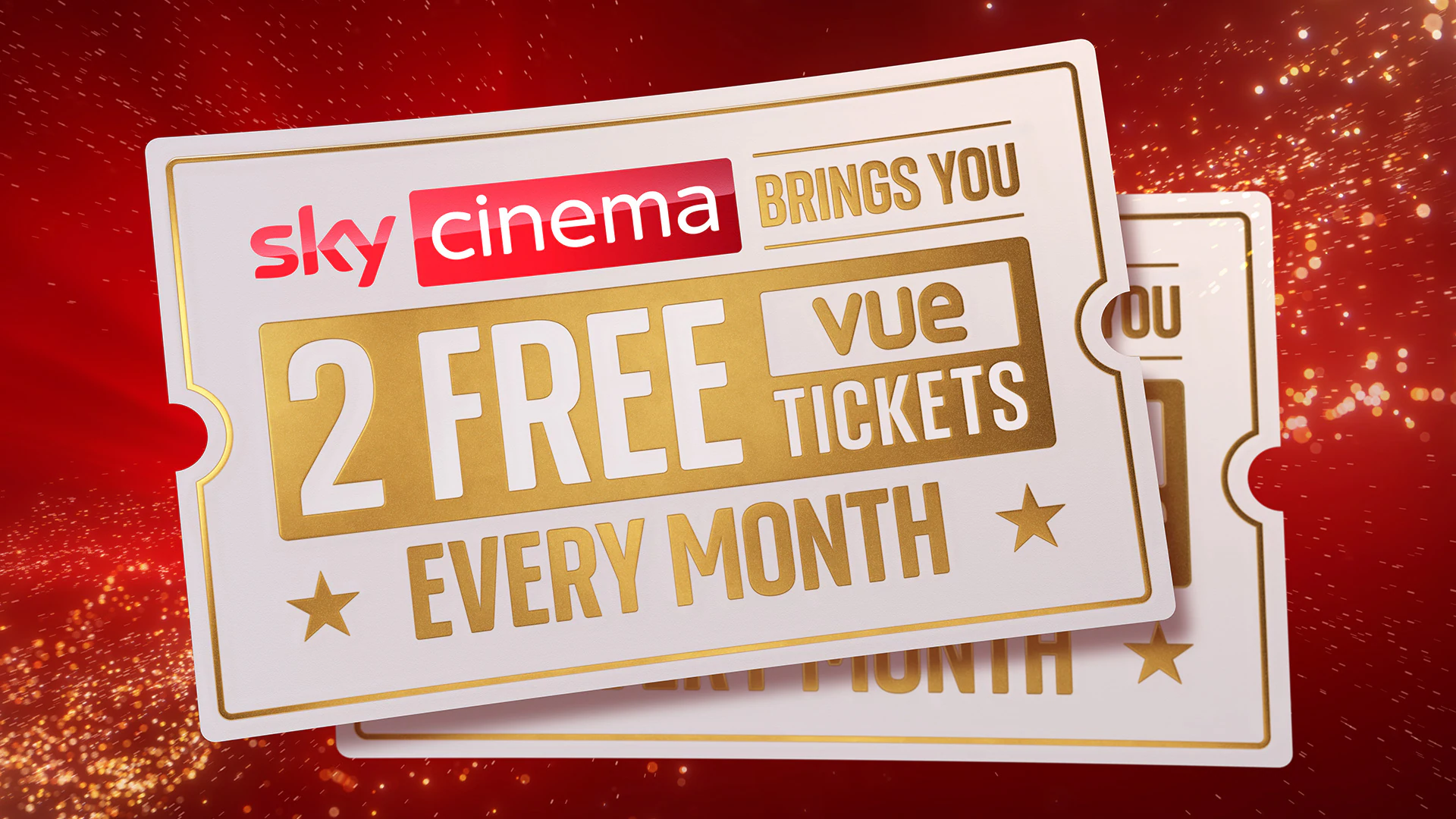 Sky Cinema offers customers two FREE Vue cinema tickets every month
