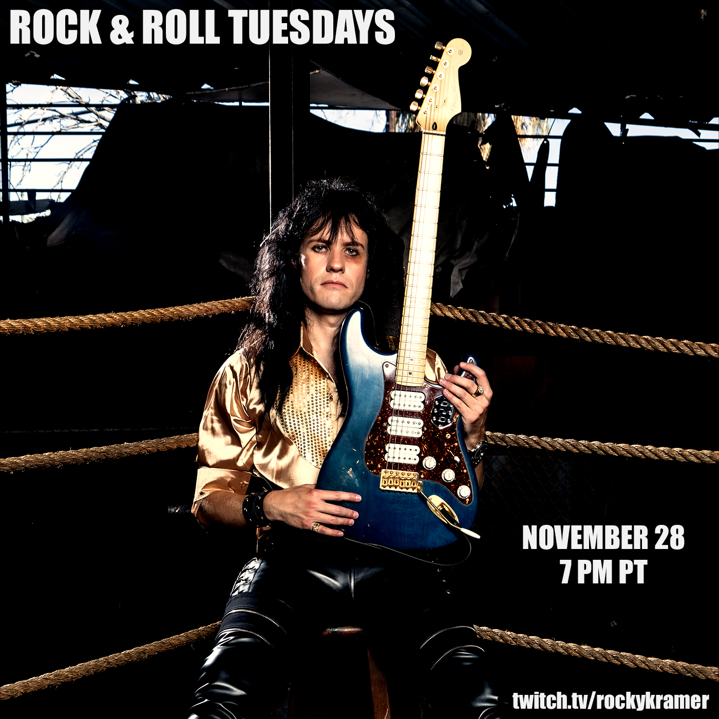 Rocky Kramer’s Rock & Roll Tuesdays Presents “Black & Blue” On Tuesday 11/28/23, 7 PM PT on Twitch