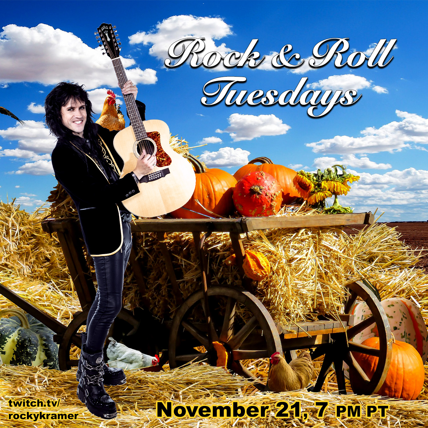 Rocky Kramer’s Rock & Roll Tuesdays Presents “Give A Little Bit” On 11/21/23, 7 PM PT on Twitch