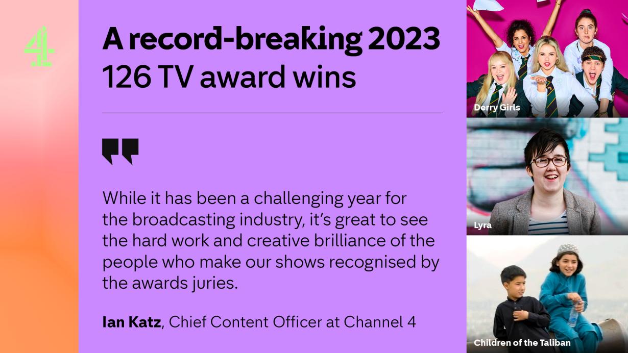 Channel 4 celebrates record-breaking 126 TV award wins in 2023