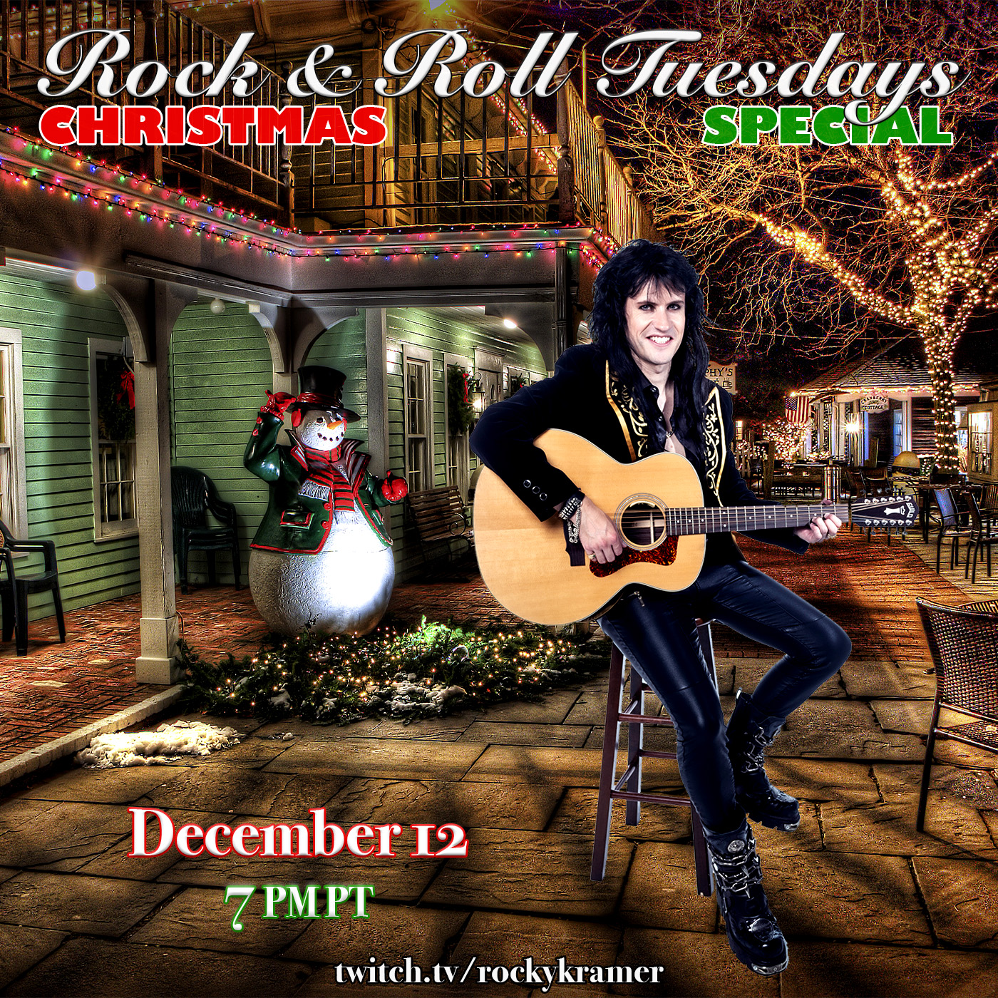 Rocky Kramer’s Rock & Roll Tuesdays Presents “Christmas Special” On 12/12/23, 7 PM PT on Twitch
