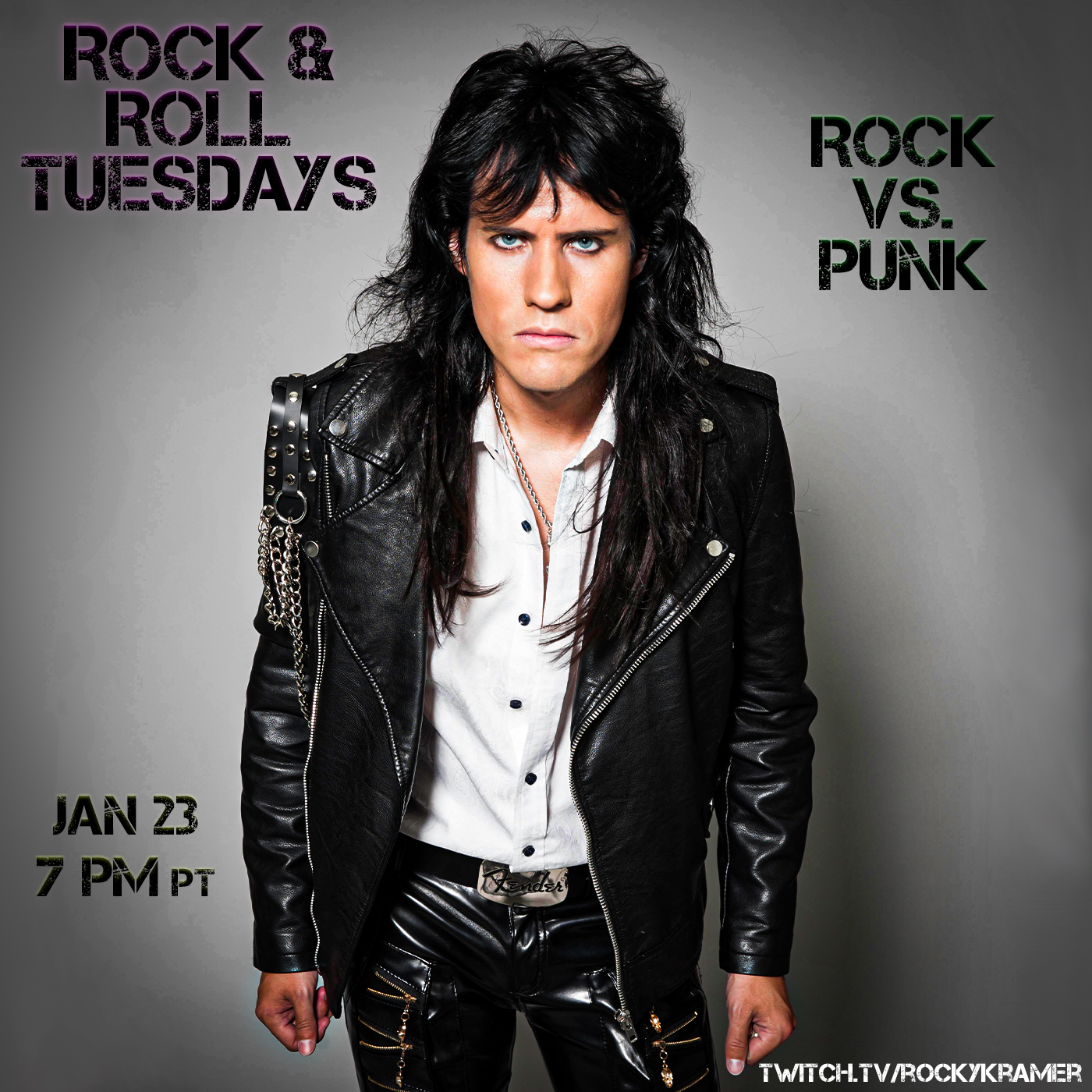 Rocky Kramer’s Rock & Roll Tuesdays Presents “Rock VS Punk” On Tuesday 1/23/24, 7 PM PT on Twitch