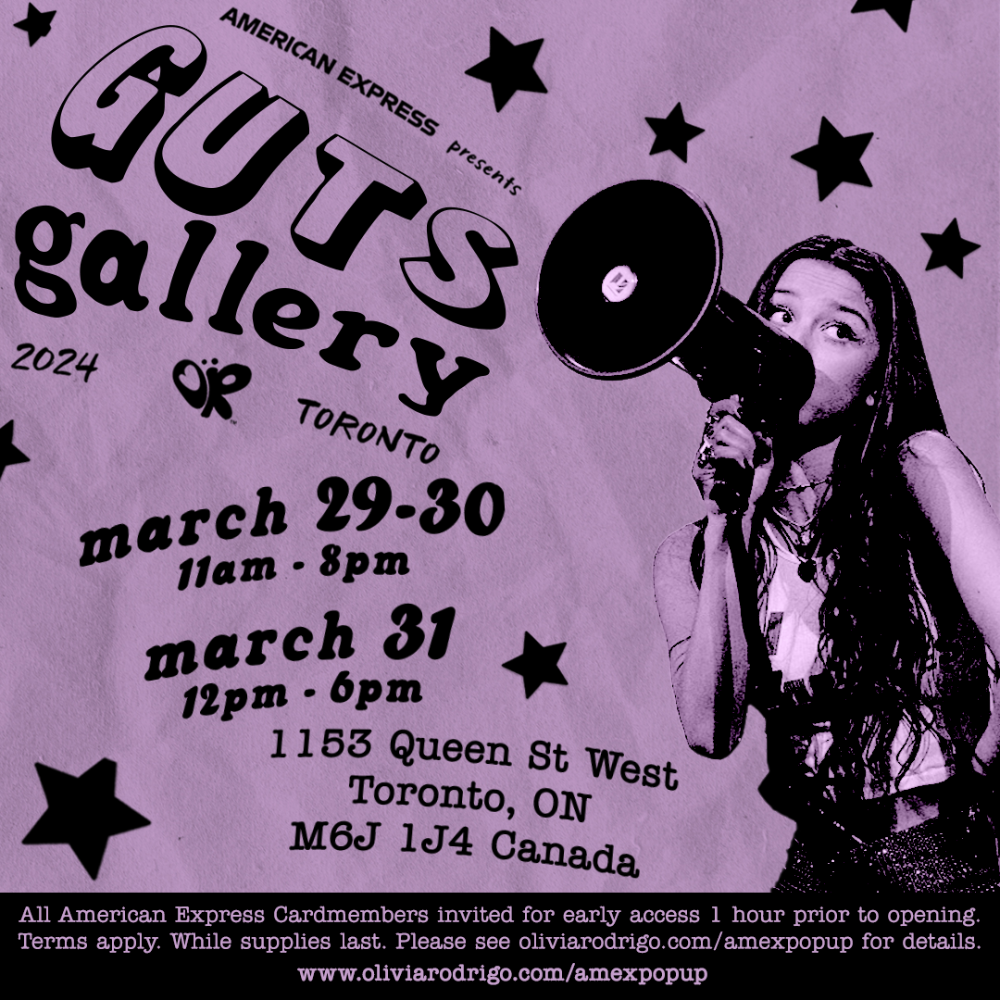 OLIVIA RODRIGO ANNOUNCES GUTS GALLERY POP-UP EXPERIENCE IN TORONTO