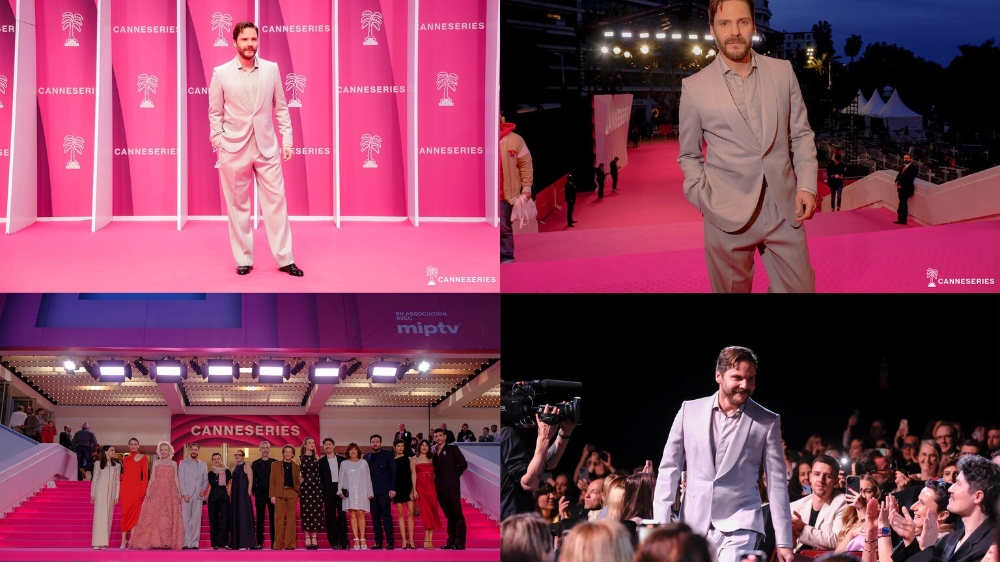 Daniel Brühl On The Canneseries Pink Carpet Premiere For Disney+ Series “Becoming Karl Lagerfeld"