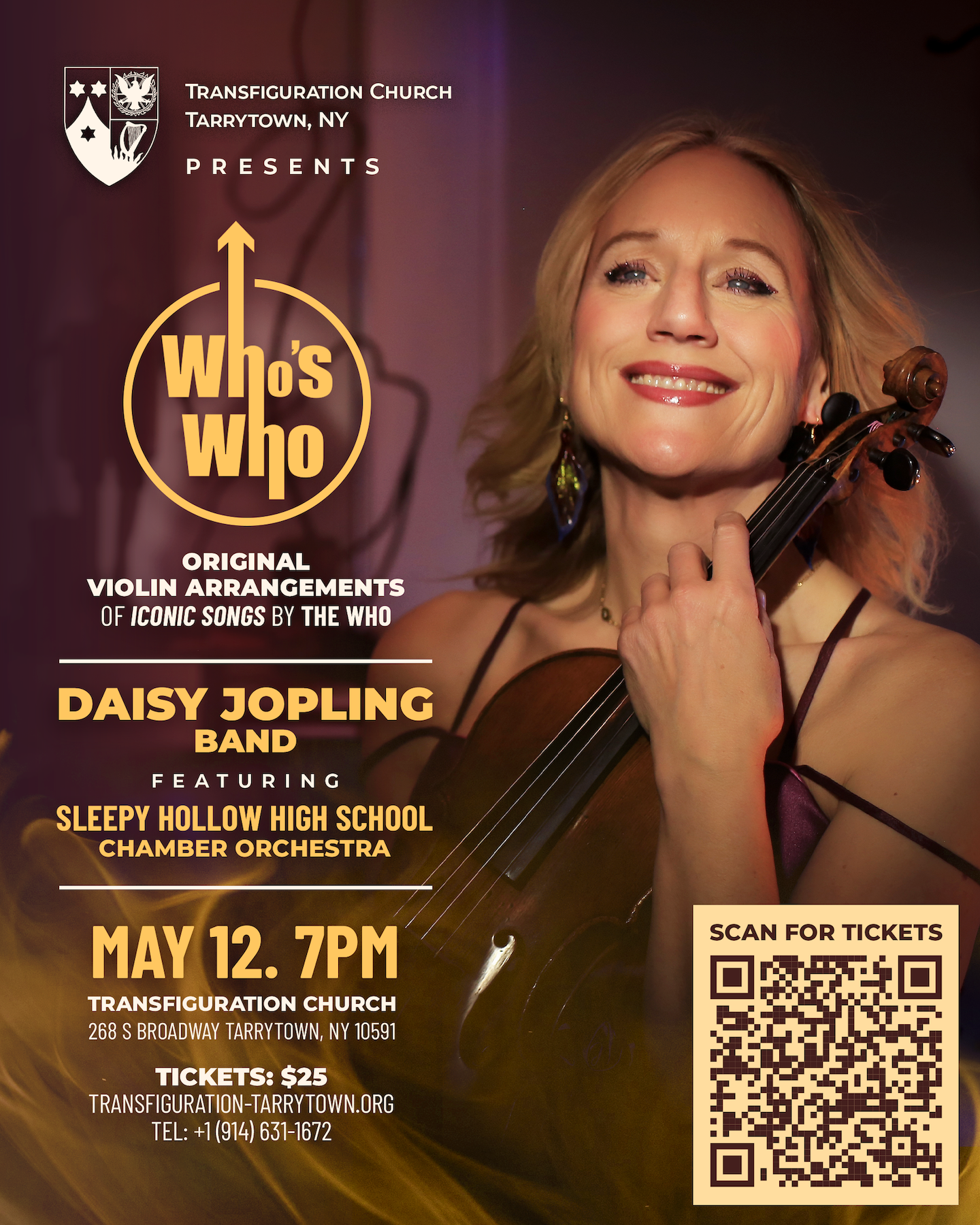 Daisy Jopling To Perform “Who’s Who” At The Transfiguration Church In Tarrytown, NY 5/12/24 7 PM ET