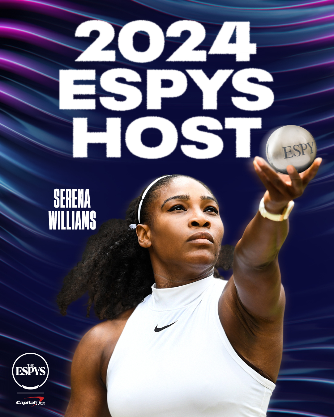 Serena Williams to Host "2024 ESPYs Presented by Capital One" Airing July 11 at 8 pm ET/PT on ABC