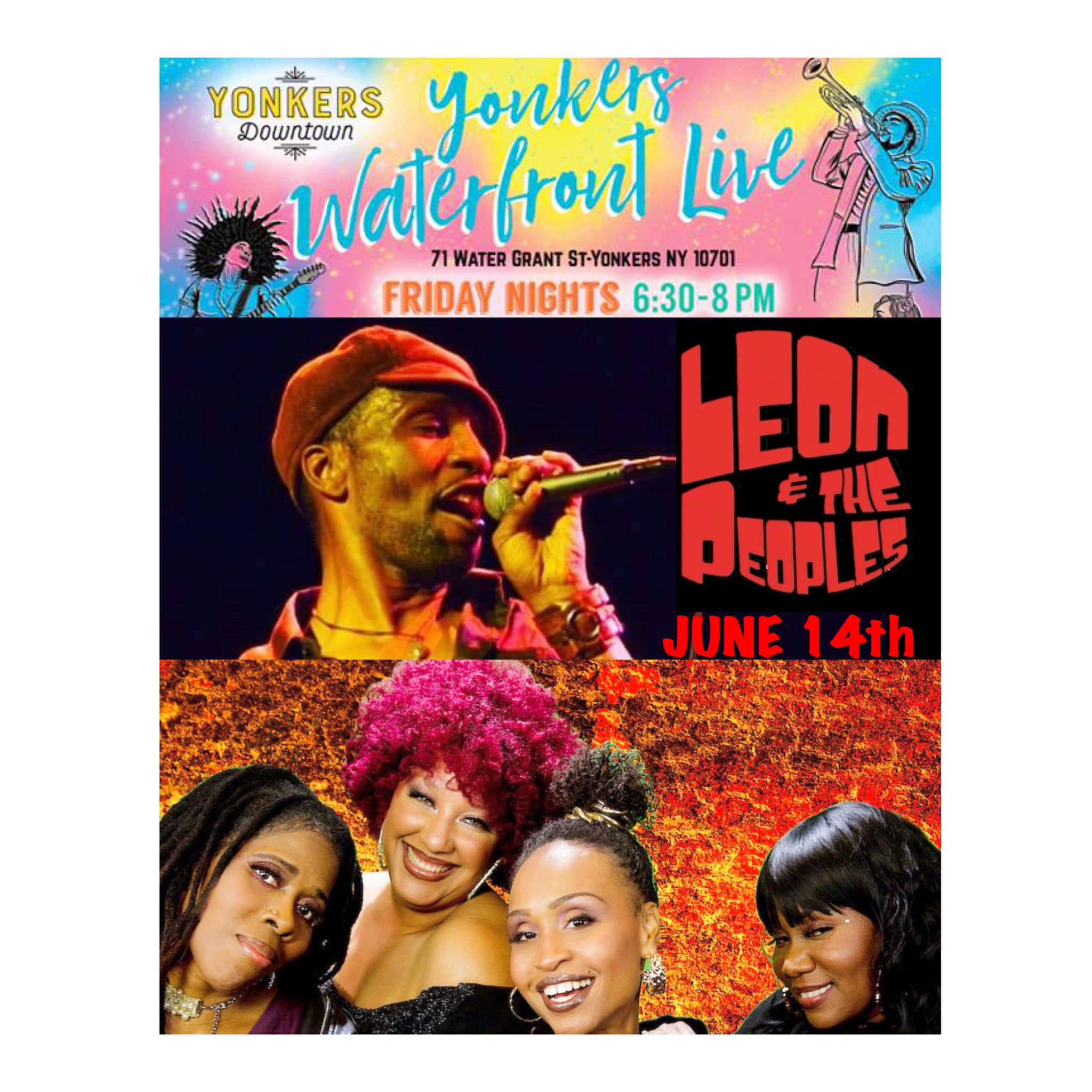 Yonkers Waterfront Live Concert Series Presents Leon & The Peoples 6/14/26 @ 6:30 PM