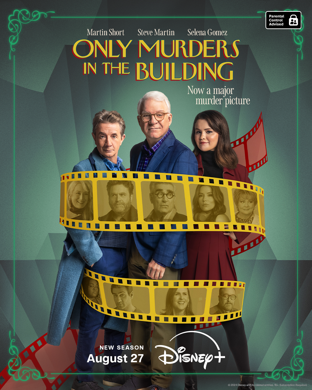 DISNEY+ UNCOVERS KEY ART FOR “ONLY MURDERS IN THE BUILDING” SEASON FOUR