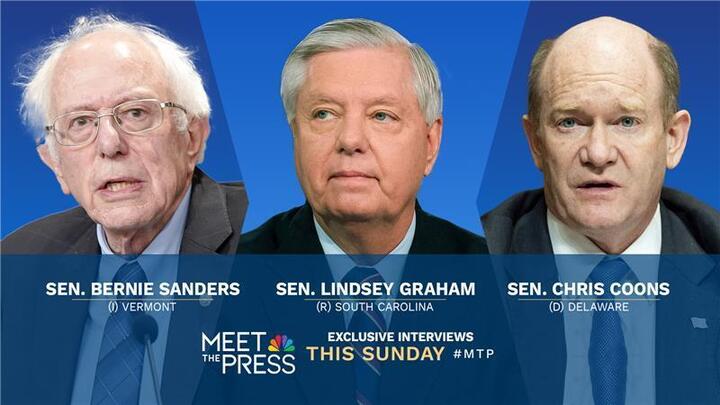 Exclusive Interviews With Sens. Chris Coons, Bernie Sanders & Lindsey Graham on “Meet the Press With Kristen Welker” This Sunday