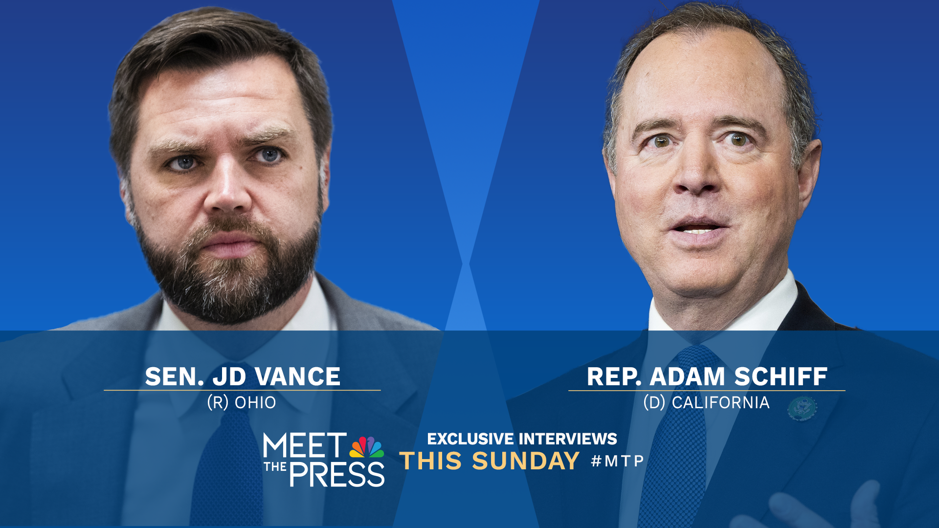 Exclusive Interviews with Sen. JD Vance and Rep. Adam Schiff on “Meet the Press with Kristen Welker” This Sunday