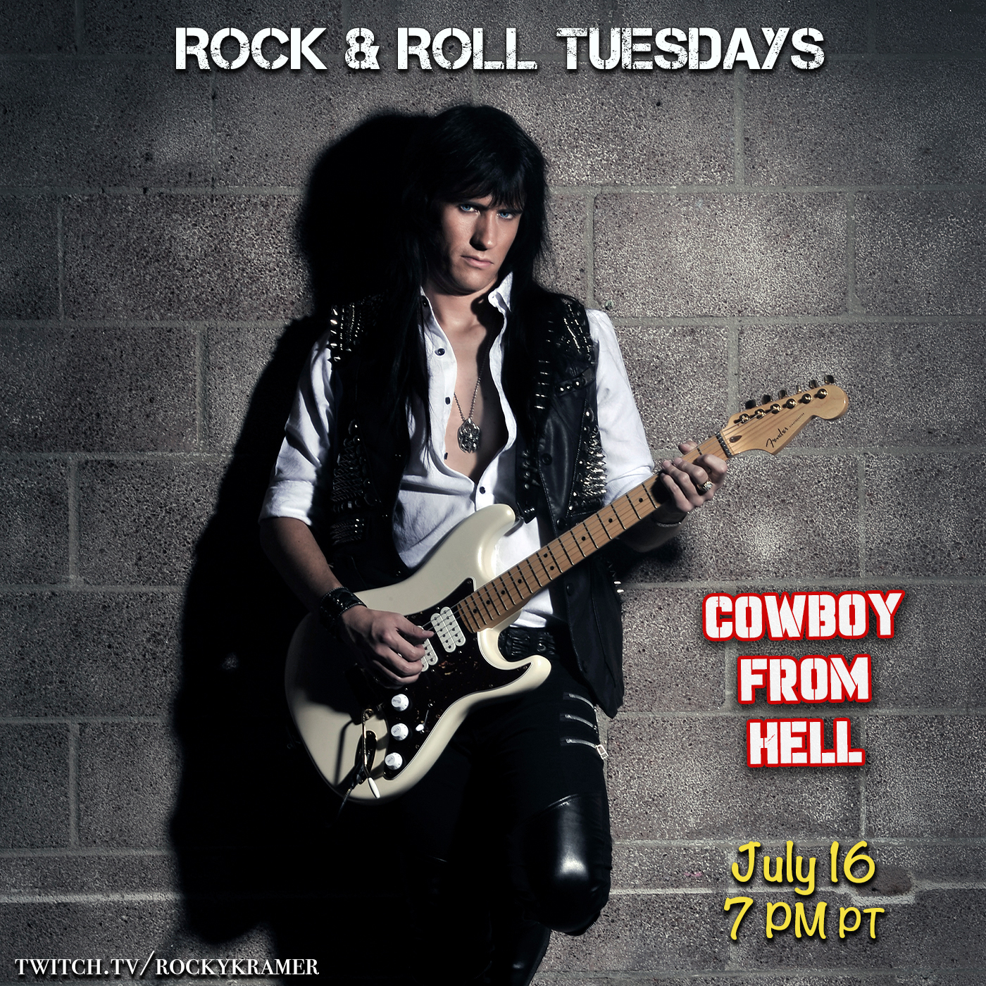 Rocky Kramer’s Rock & Roll Tuesdays Presents “Cowboy From Hell” On 7/12/24, 7 PM PT on Twitch