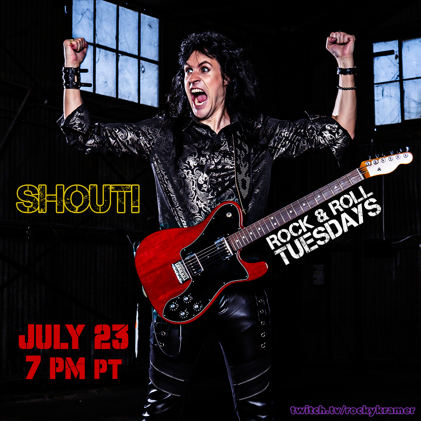 Rocky Kramer’s Rock & Roll Tuesdays Presents “Shout” On Tuesday July 23rd, 2024, 7 PM PT on Twitch