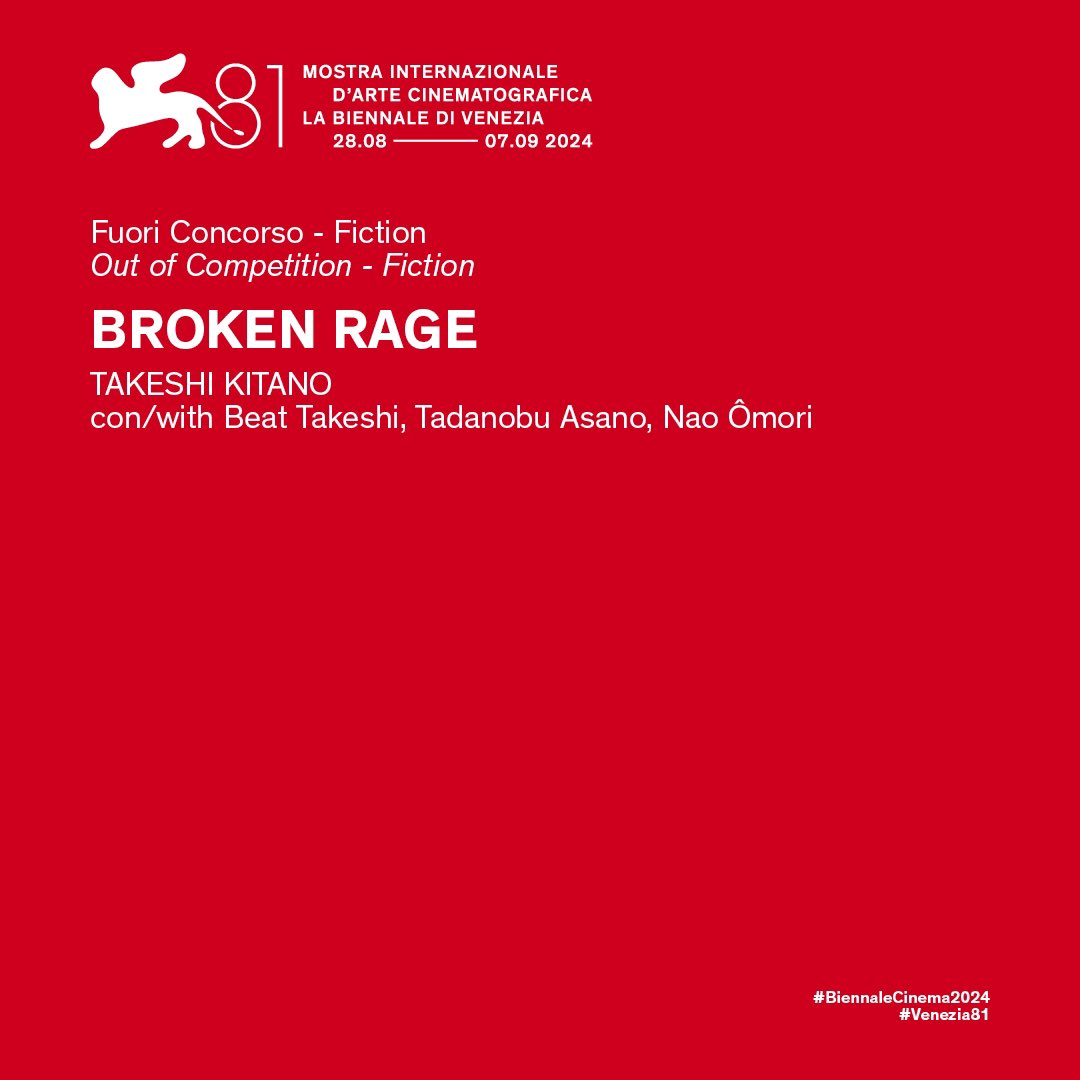 Takeshi Kitano-led Broken Rage to premiere at the 81st Venice International Film Festival