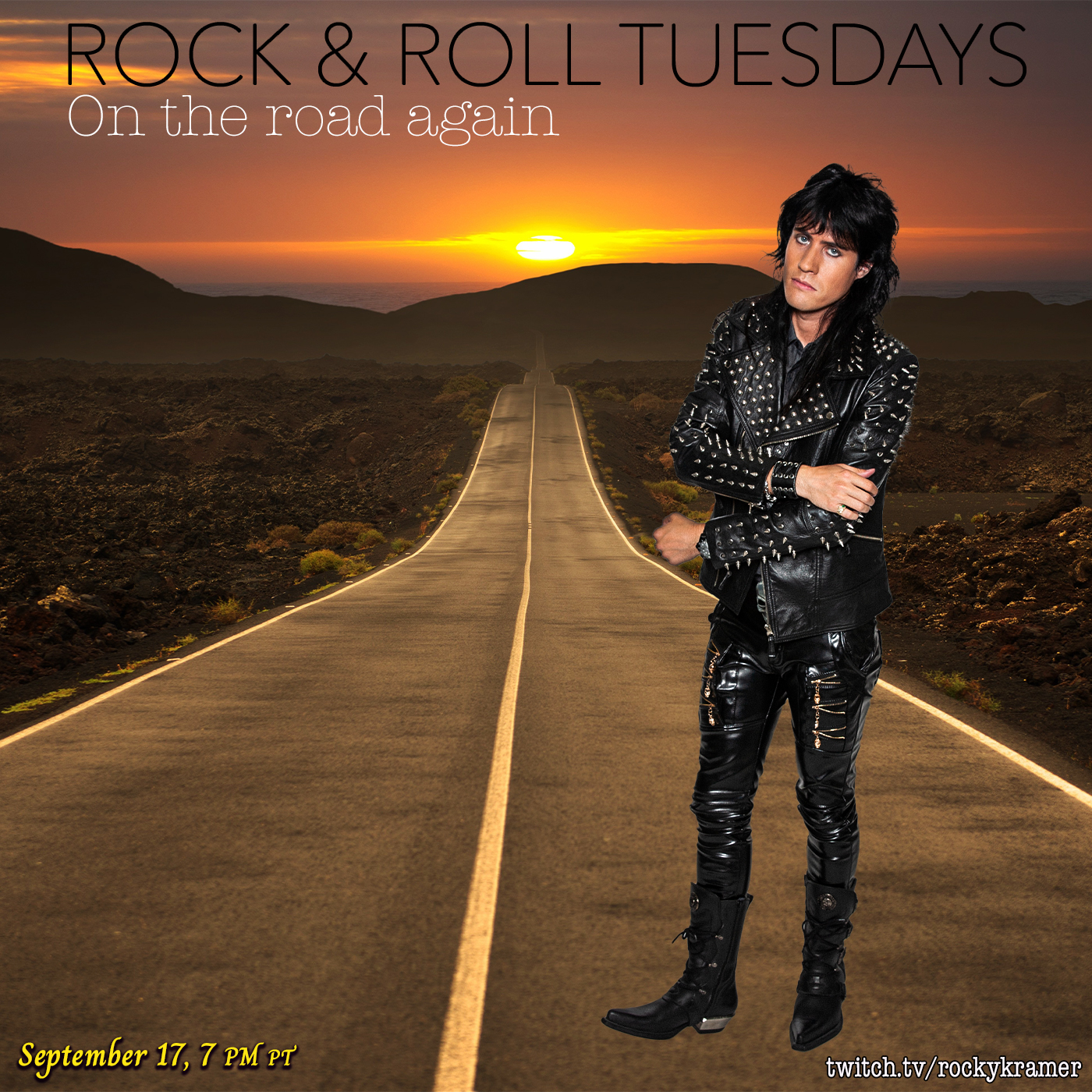 Rocky Kramer’s Rock & Roll Tuesdays Presents “On The Road Again” On 9/17/24, 7 PM PT on Twitch