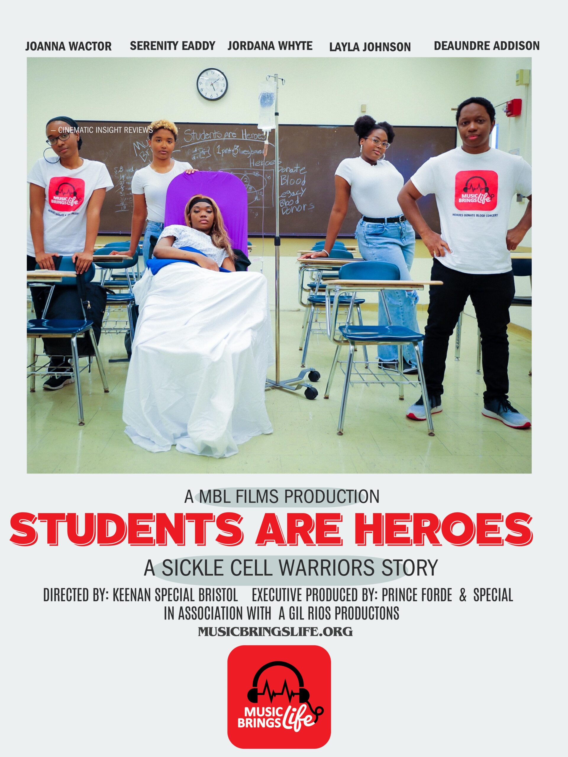 “STUDENTS ARE HEROES: A Sickle Cell Warrior’s Story” By “Music Brings Life” Streaming 9/27/24