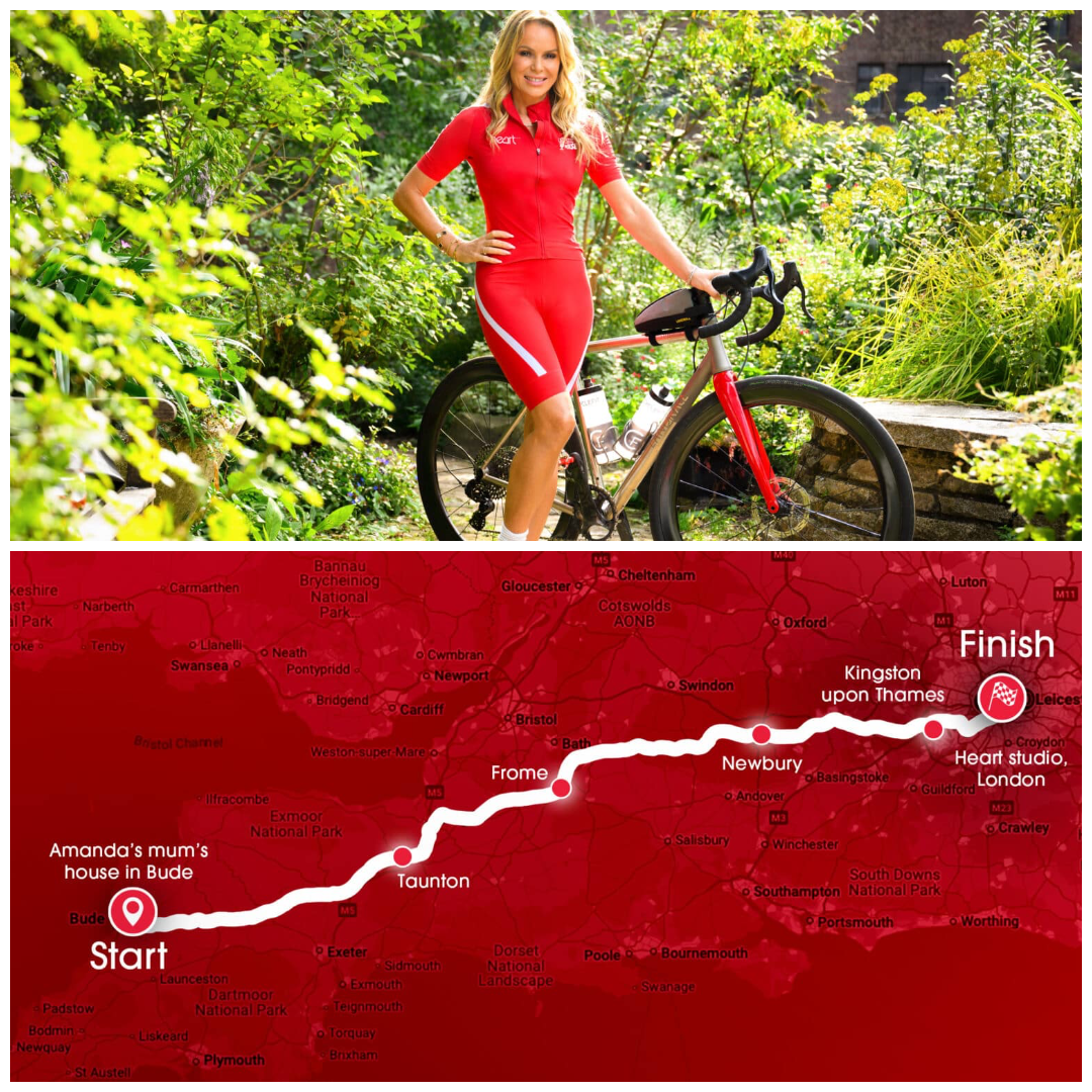 Heart Breakfast’s Amanda Holden to undertake mammoth cycling challenge from Cornwall to London