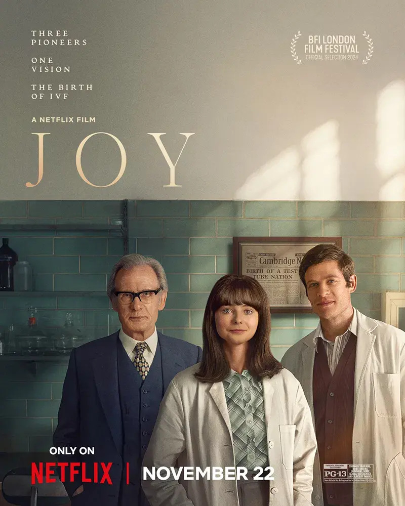 "Joy" featuring James Norton and Thomasin McKenzie arrives on Netflix Nov 22, 2024