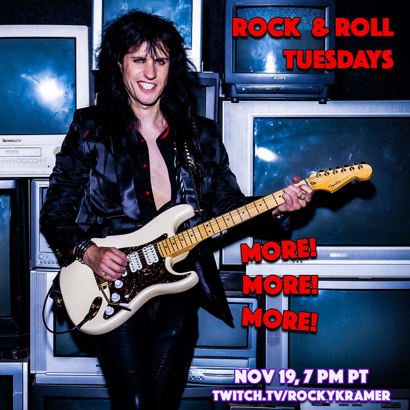 Rocky Kramer’s Rock & Roll Tuesdays Presents “More! More! More!” On 11/19/24, 7 PM PT on Twitch