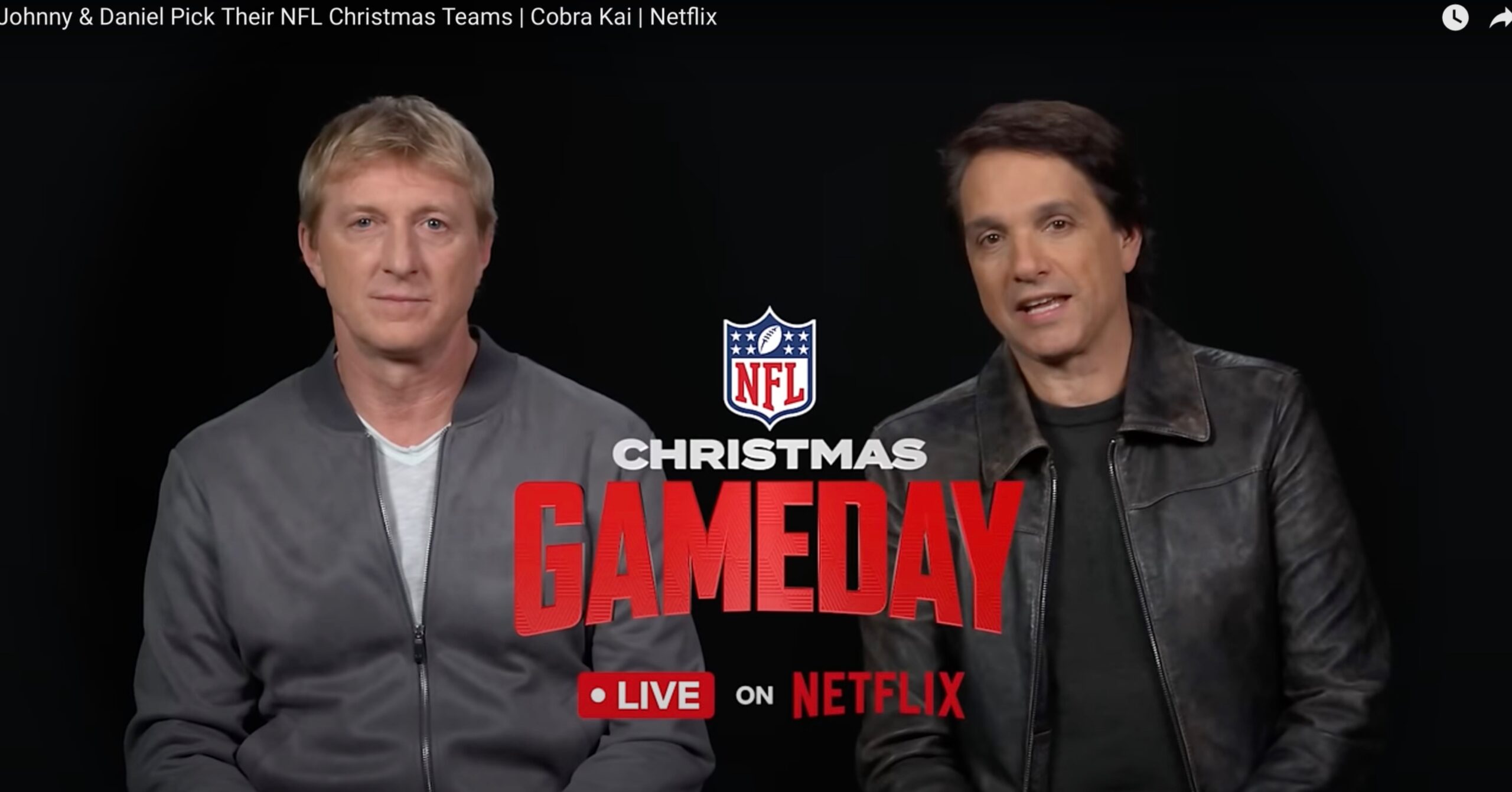 Cobra Kai's Johnny & Daniel Pick Their NFL Christmas Teams - stream the game on December 25