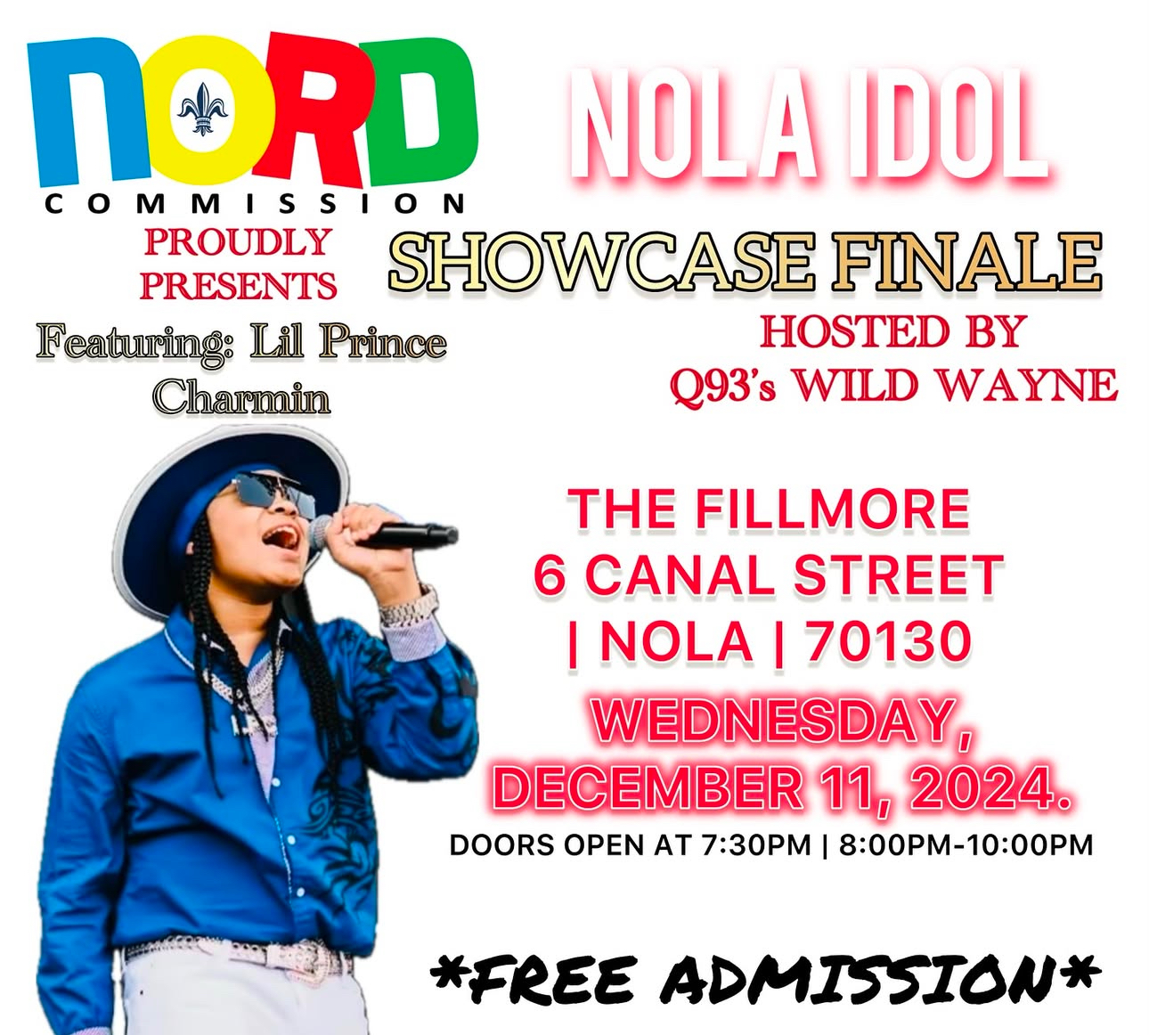 Lil Prince Charmin Featured At The NOLA Idol Finalist Showcase Wednesday 12/11/24 8 PM