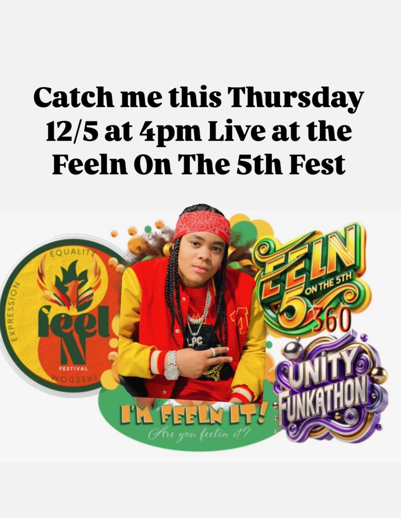 Lil Prince Charmin’ To Perform  At The Feeln On The 5th Fest 12/5/24 5 PM EST